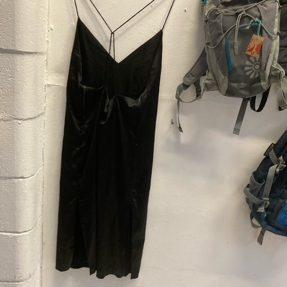 Silky black slip dress - Picture 2 of 2